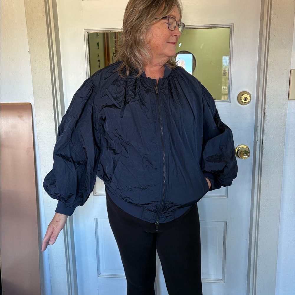 Elegant Navy Bomber Jacket